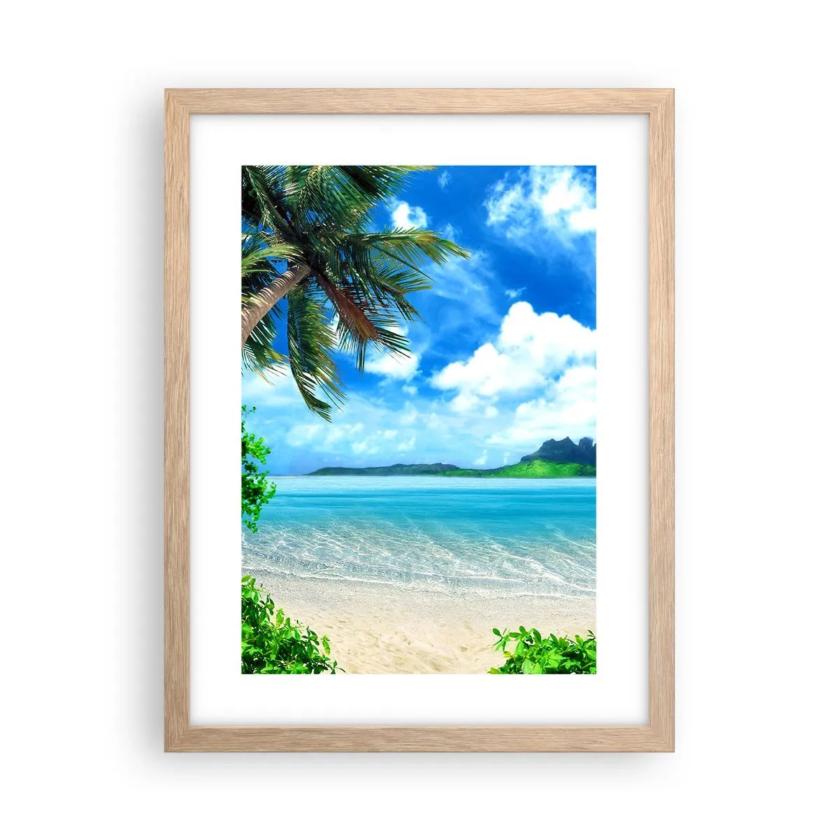 Poster in light oak frame - Blue Tropics - 30x40 cm
