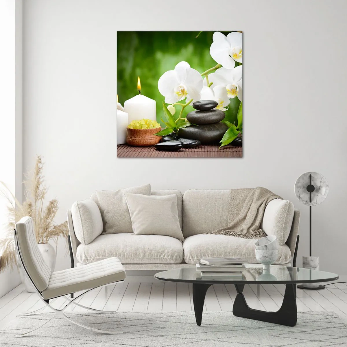 Glass picture - Fragrant, Flowery, Delicate Touch - 50x50 cm
