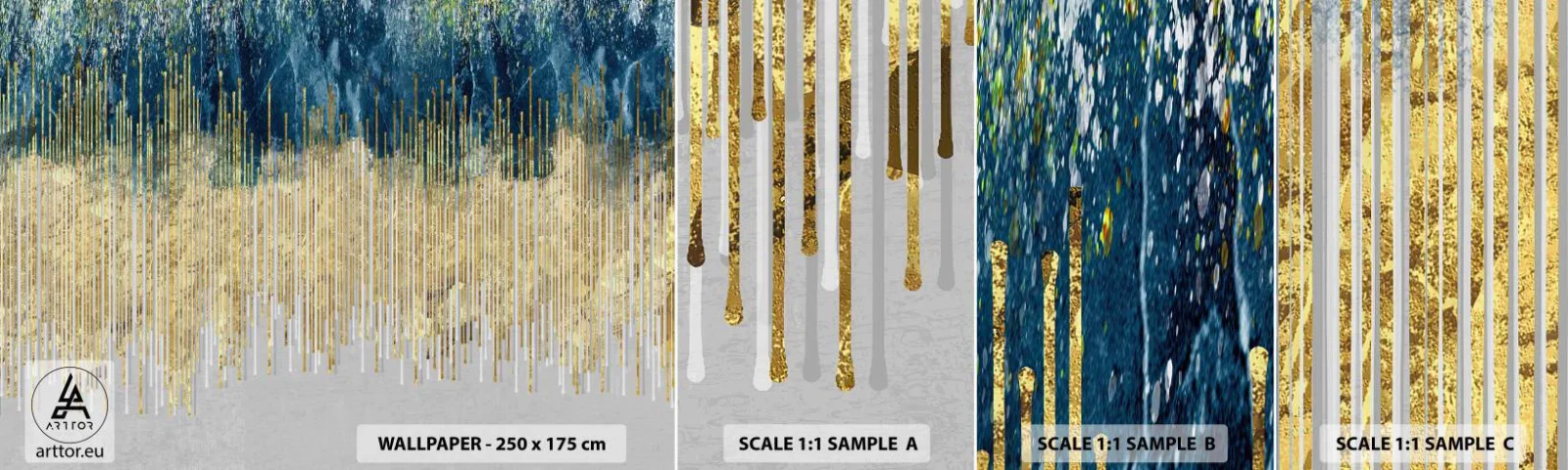 Photo Wallpaper Sample Standard Eco - Glided Border - Piece, Art Deco, Contemporary - 100x30 cm