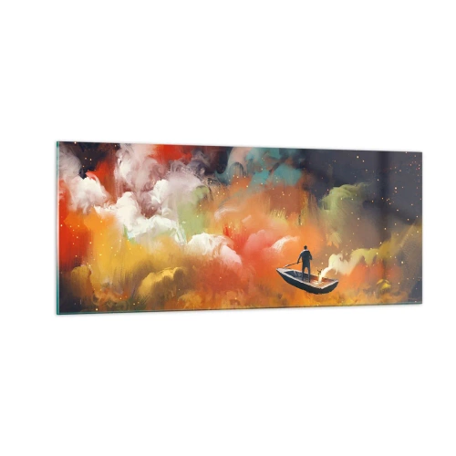 Glass picture - Through the Galaxy in a Boat - 100x40 cm