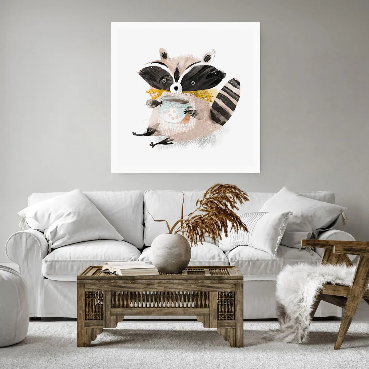 Poster - My Friend Raccoon - 60x60 cm