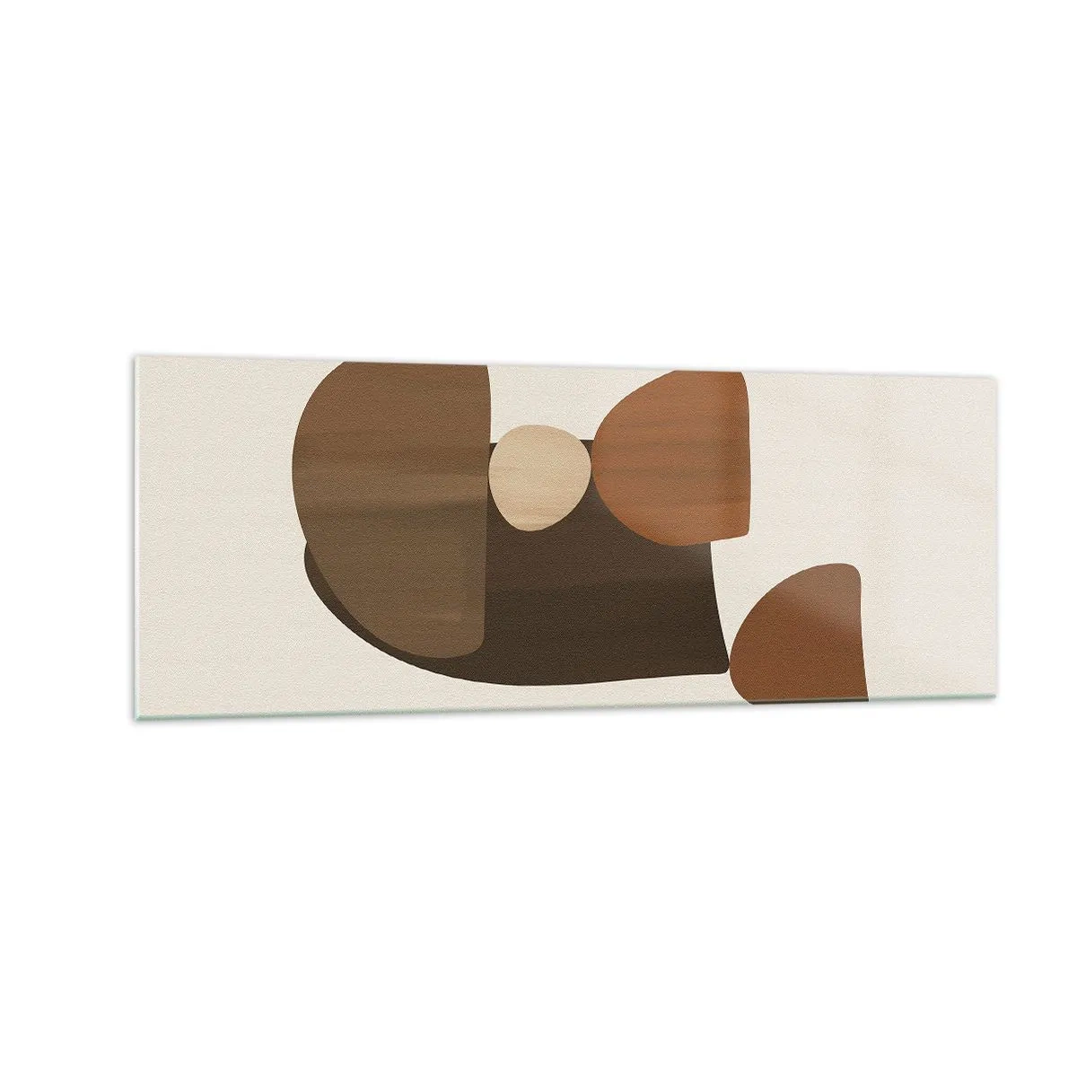 Glass picture - Composition in Brown - 140x50 cm