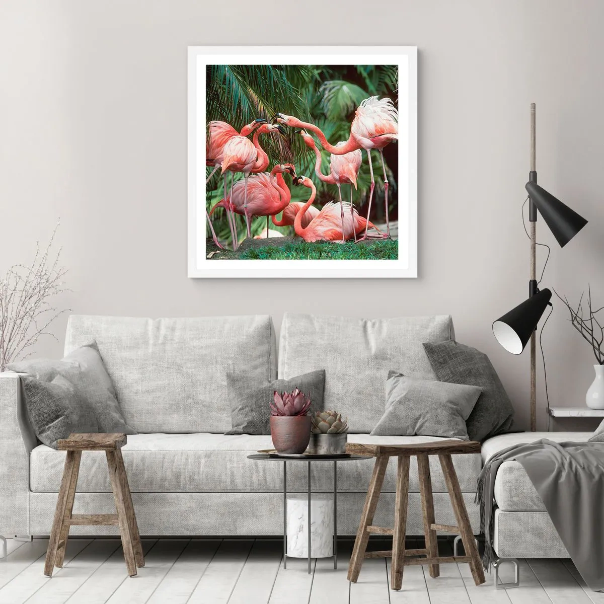 Poster in white frmae - Afternoon Gossip - 30x30 cm