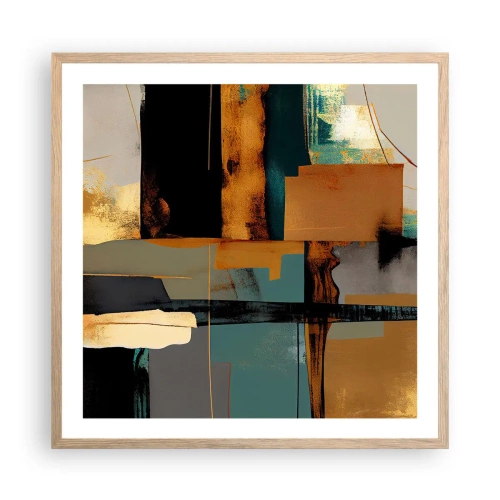 Poster in light oak frame - Abstract - Light and Shadow - 60x60 cm