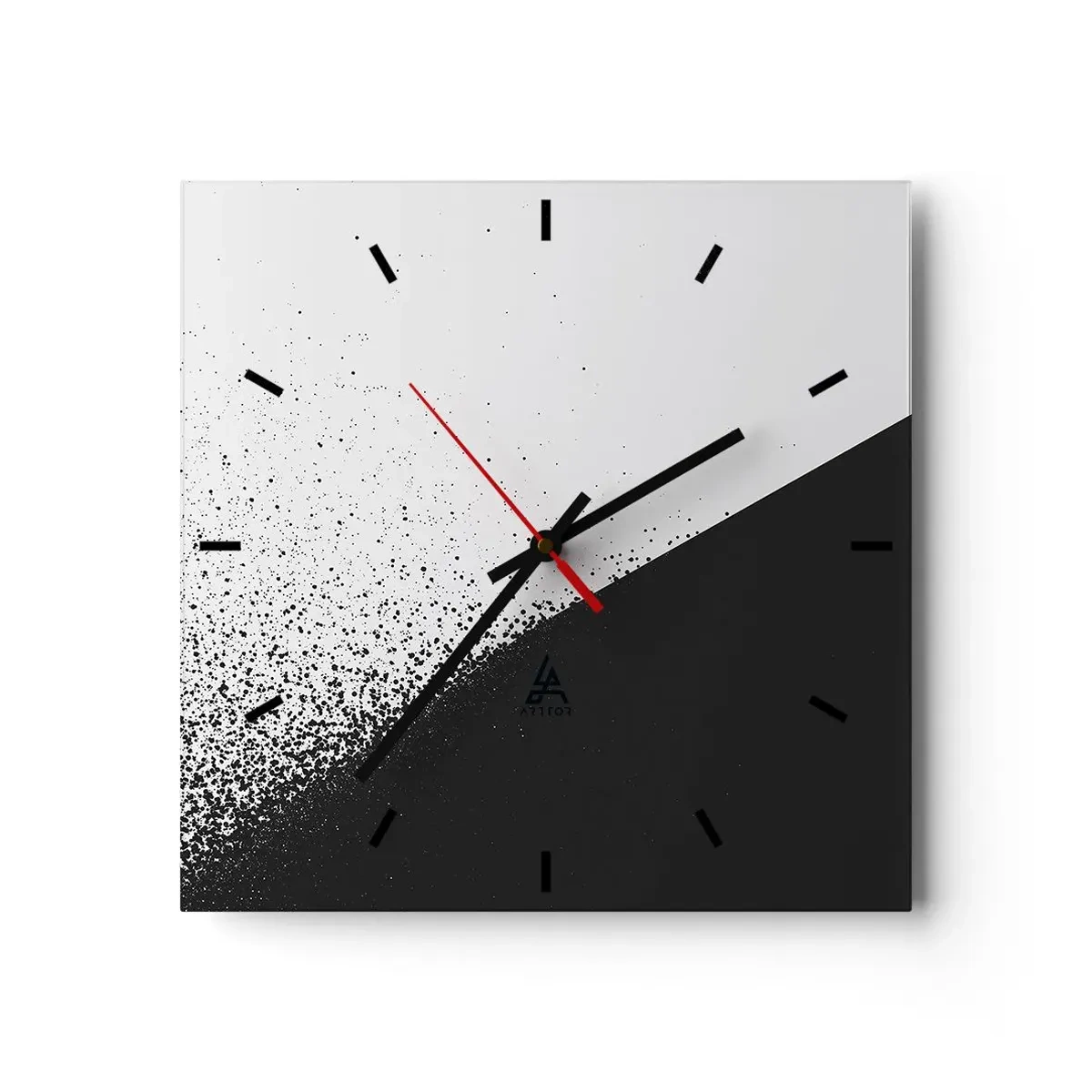 Wall clock - Clock on glass - Faster and More - 30x30 cm