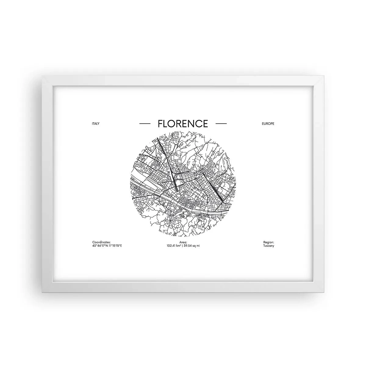 Poster in white frmae - Anatomy of Florence - 40x30 cm