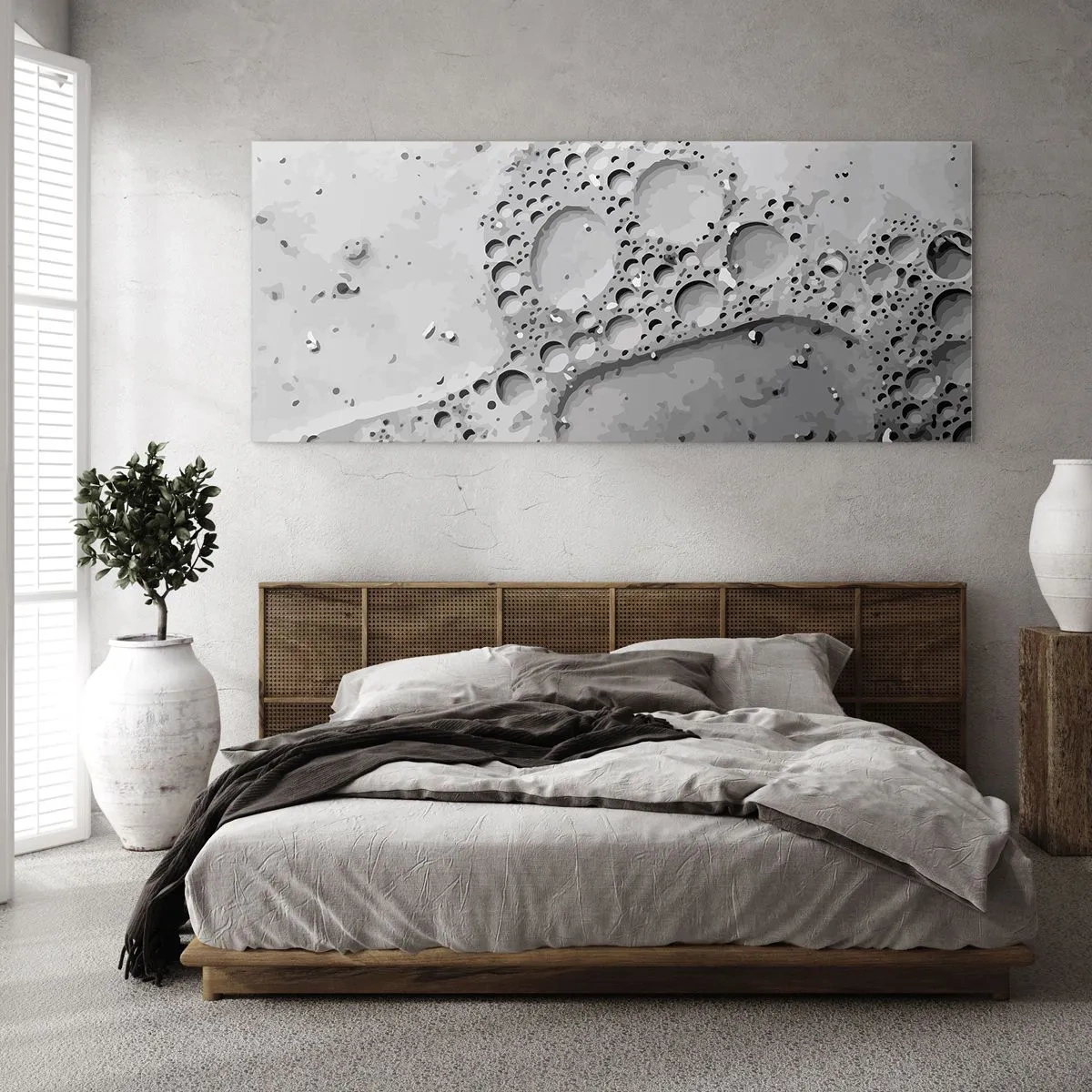 Glass picture - Foamy Footprint - 100x40 cm