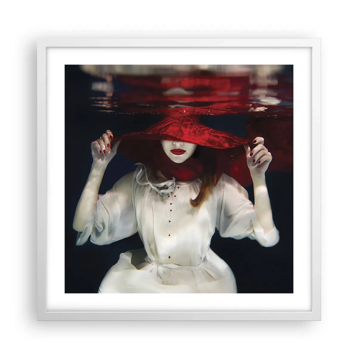 Poster in white frmae - Mysterious Woman - 50x50 cm