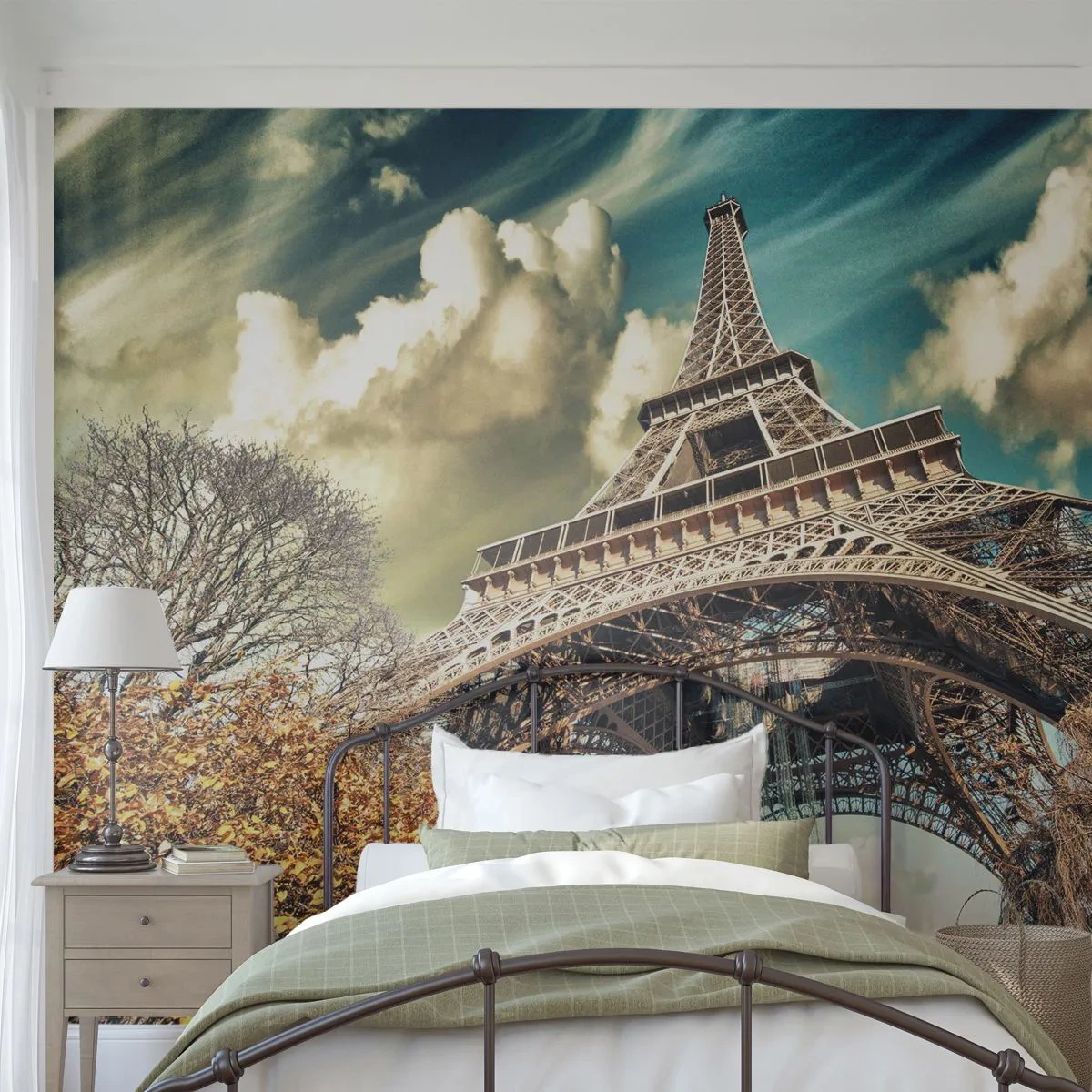 Photo Wallpaper Standard Eco - And in Autumn in Paris… - City, Paris, Eiffel Tower - 400x280 cm