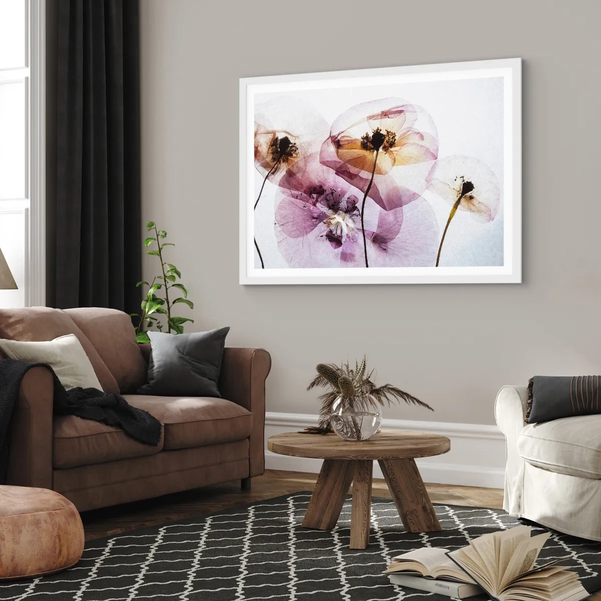 Poster in white frmae - Flower Body Slide - 50x40 cm