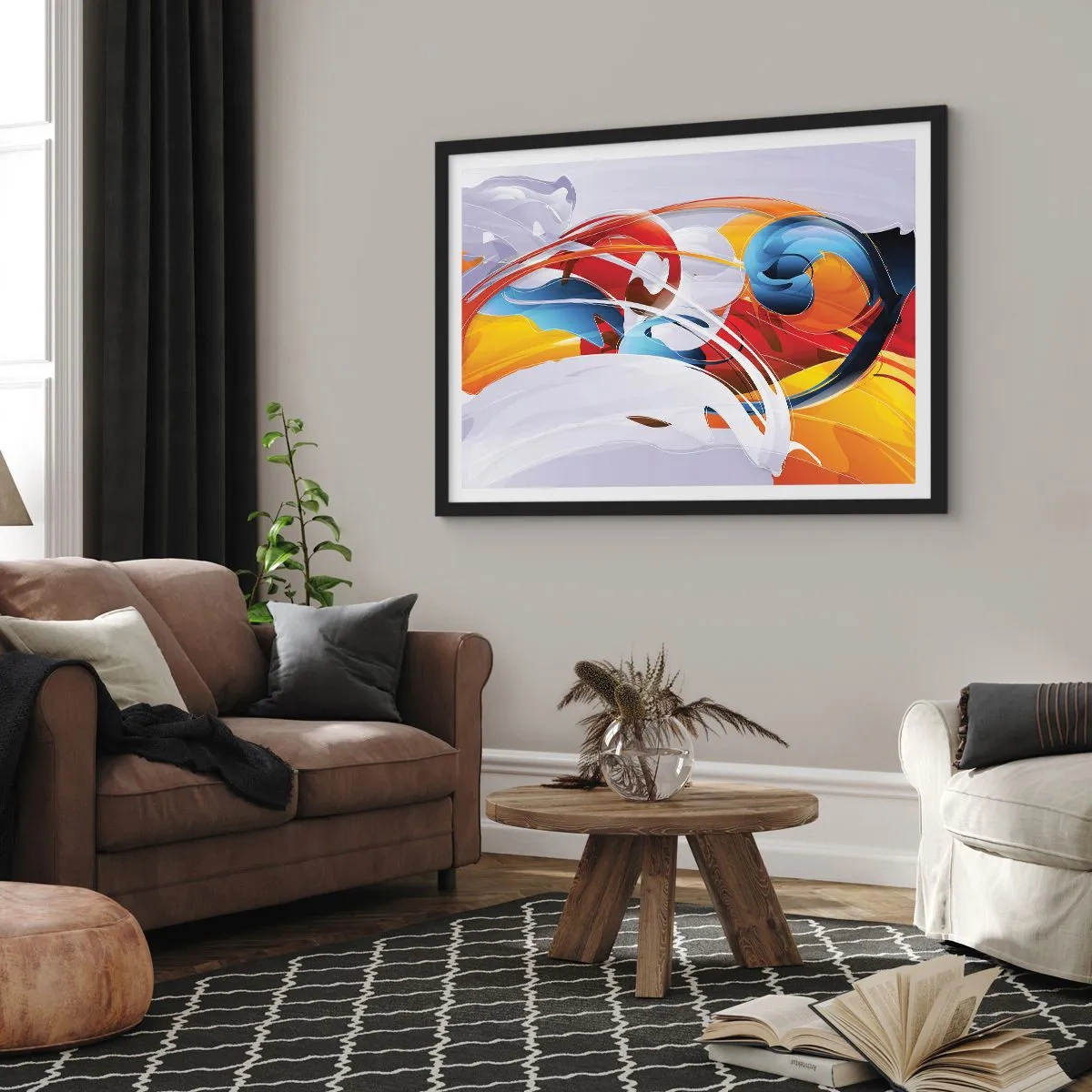 Poster in black frame - Dance of Elements - 50x40 cm