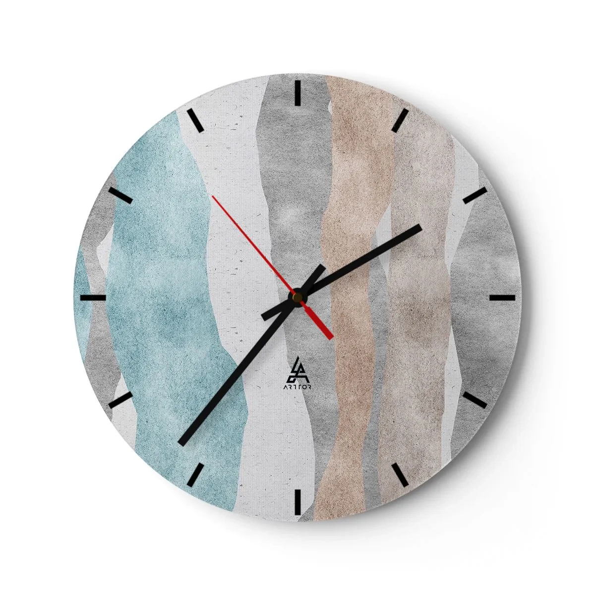 Wall clock - Clock on glass - Study of Continuity - 40x40 cm