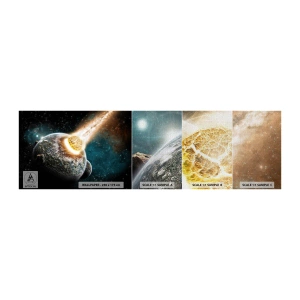 Photo Wallpaper Sample Premium Canvas - Demise or Birth? - Abstraction, Cosmos, Comet - 100x30 cm