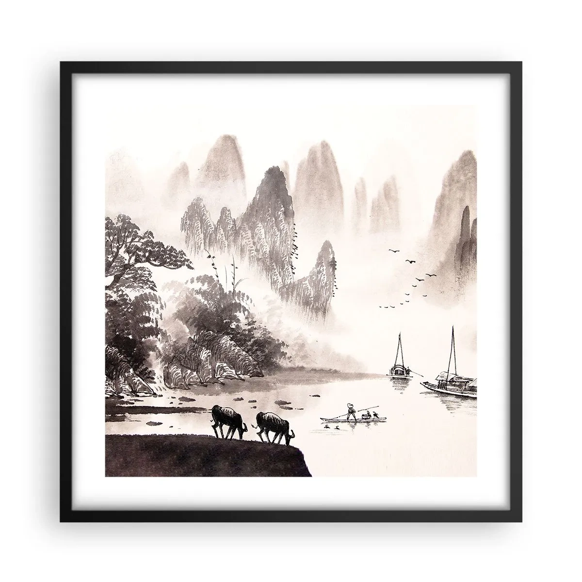 Poster in black frame - Everyday Life in the East - 50x50 cm