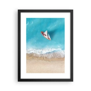 Poster in black frame - On the Border of Blue and Gold - 30x40 cm