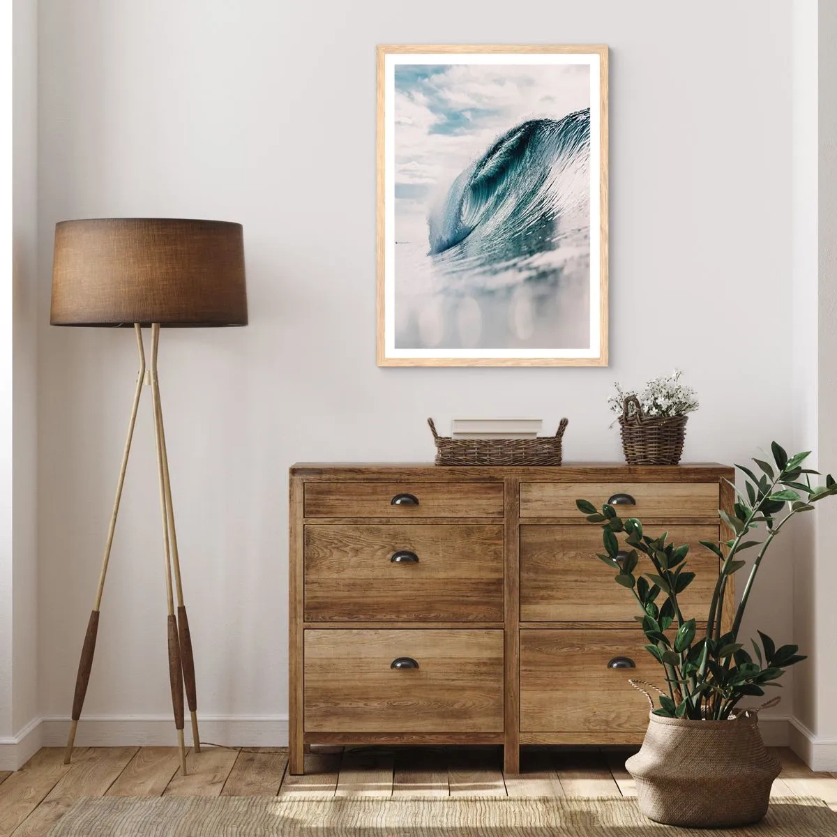 Poster in light oak frame - Water Summit - 50x70 cm