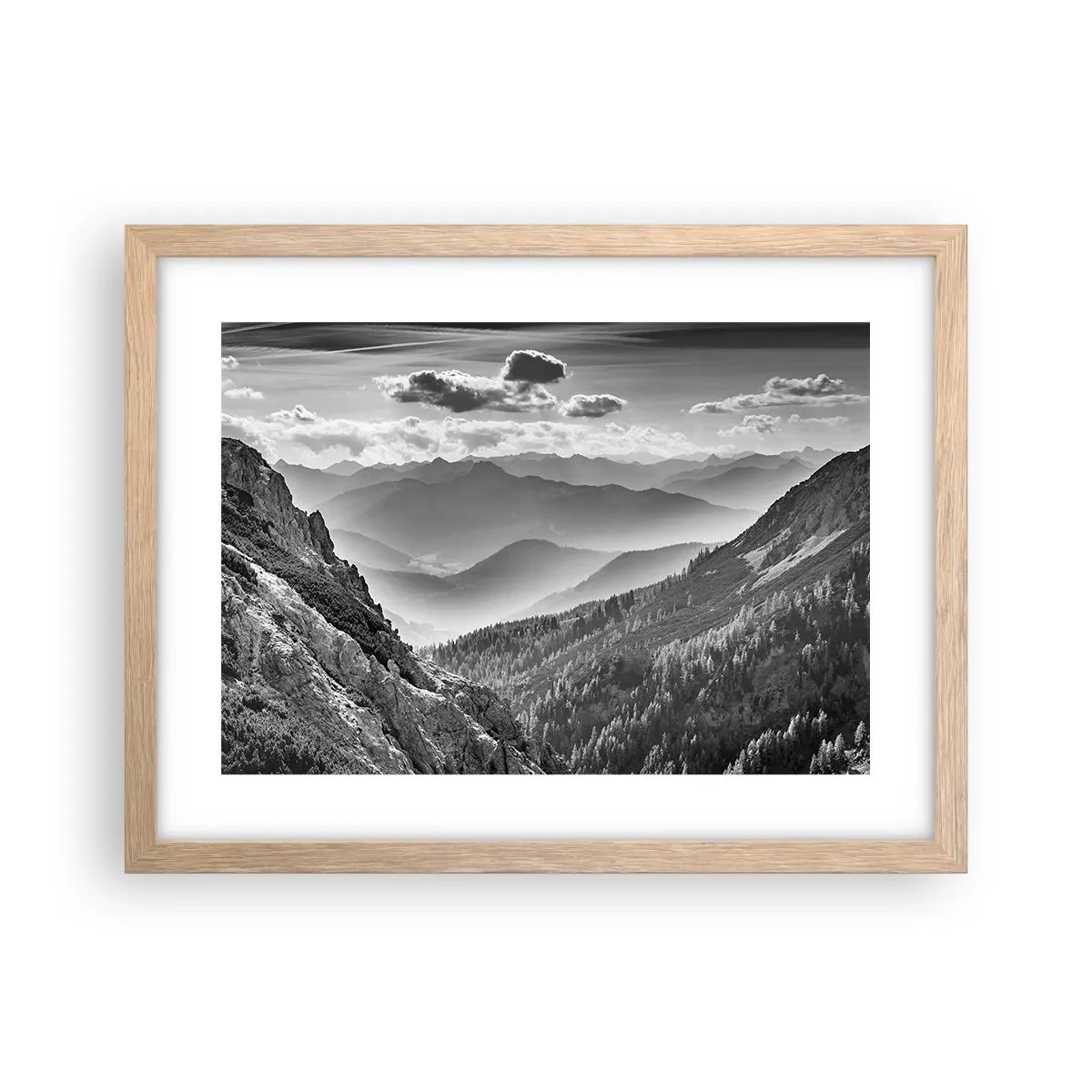 Poster in light oak frame - All the Way to the Horizon - 40x30 cm