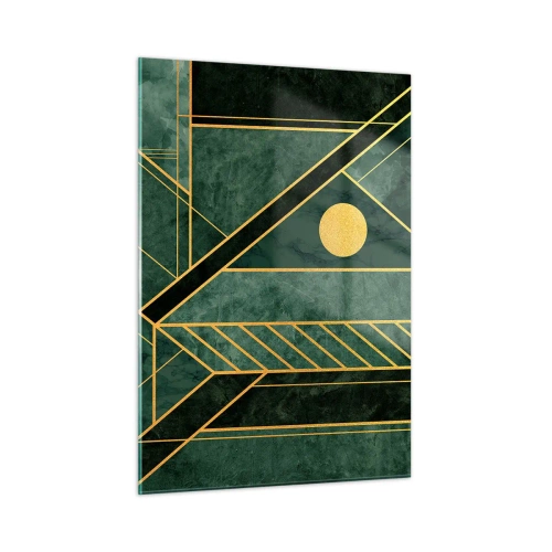 Glass picture - Dynamics of Gold and Azure - 50x70 cm