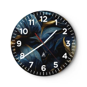 Wall clock - Clock on glass - Lined with Gold - 40x40 cm