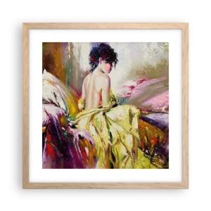 Poster in light oak frame - Graceful in Yellow - 40x40 cm