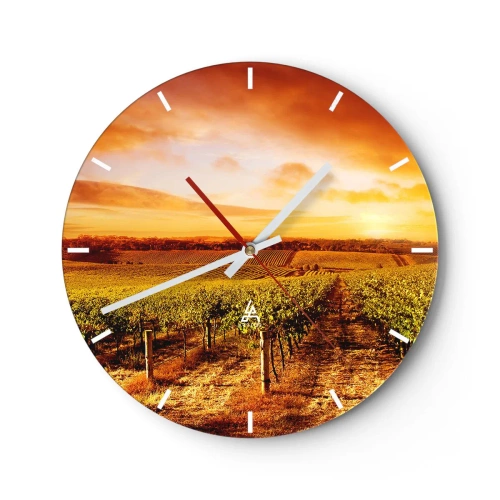 Wall clock - Clock on glass - Delicatly Fruity with a Note of the Sun - 40x40 cm