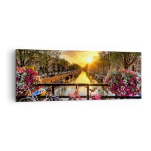 Canvas picture - Spring Morning in Amsterdam - 140x50 cm