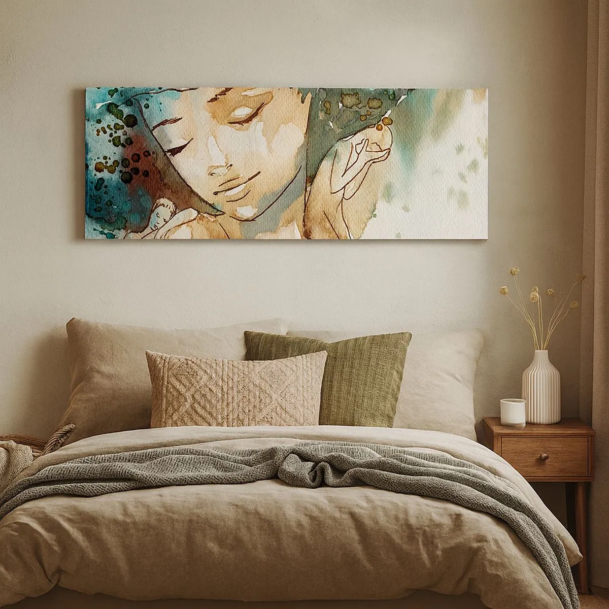 Canvas picture - Lady in Blue - 100x40 cm