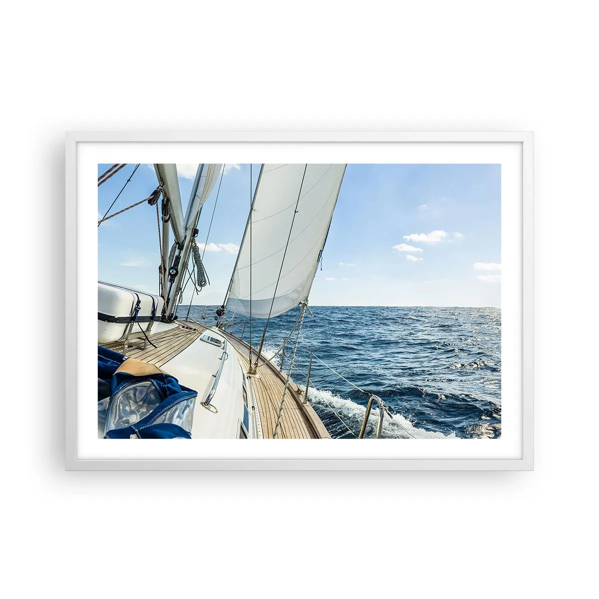 Poster in white frmae - Ahoy, Adventure - 70x50 cm