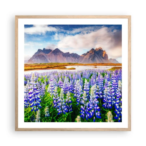 Poster in light oak frame - Strength and Severity next to Sweetness - 60x60 cm