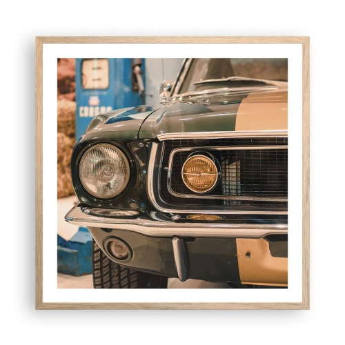 Poster in light oak frame - Encounter with the Legend - 60x60 cm