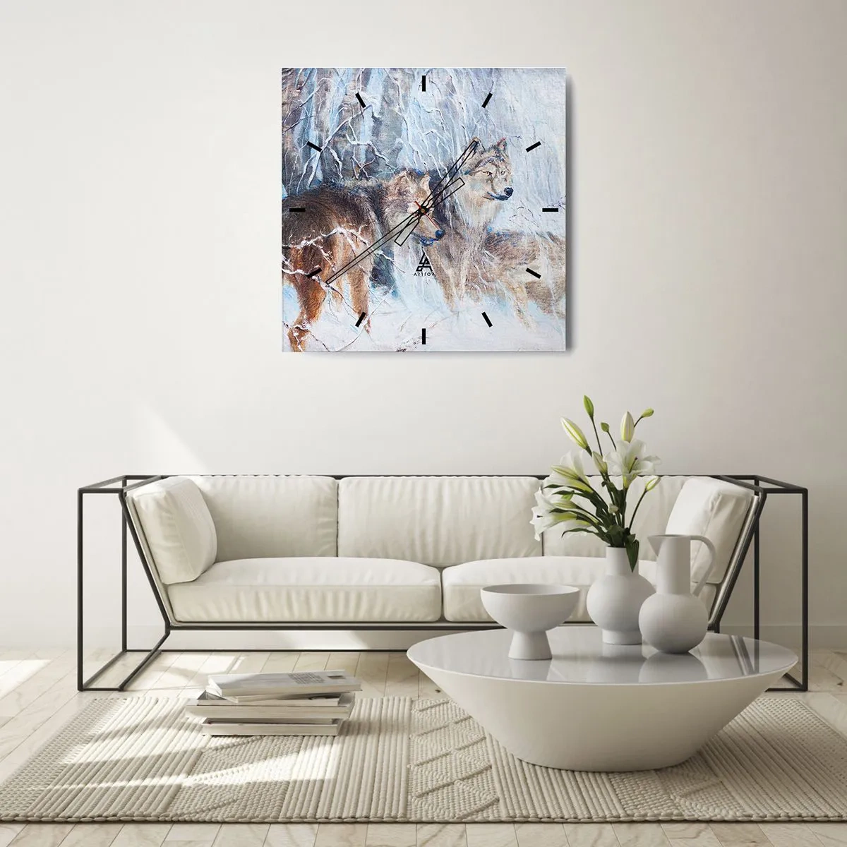 Wall clock - Clock on glass - Watch out! It Is Coming - 40x40 cm