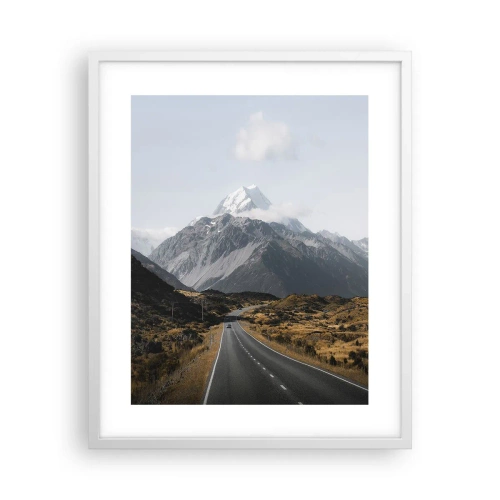 Poster in white frmae - Road to the Heart of the Mountains - 40x50 cm