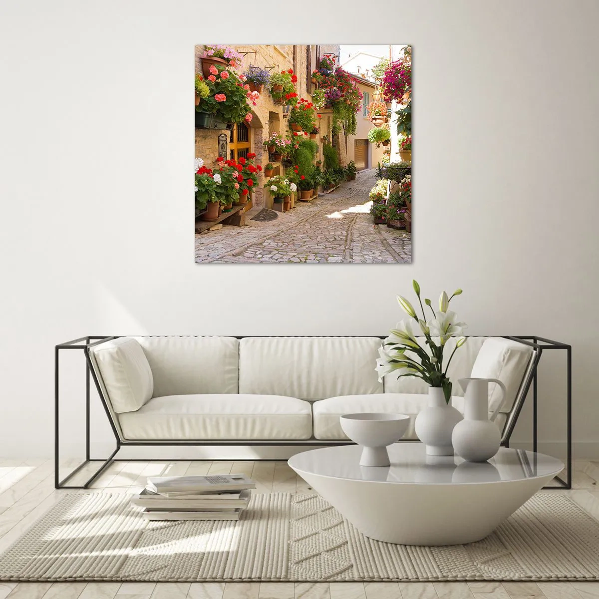 Glass picture - Flood of Flowers - 70x70 cm