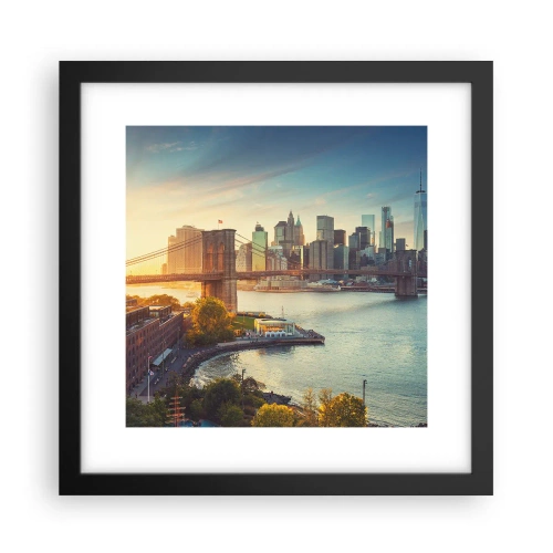 Poster in black frame - Big City Dawn - 30x30 cm