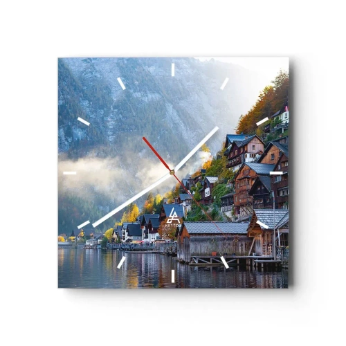 Wall clock - Clock on glass - Alpine Atmosphere - 40x40 cm