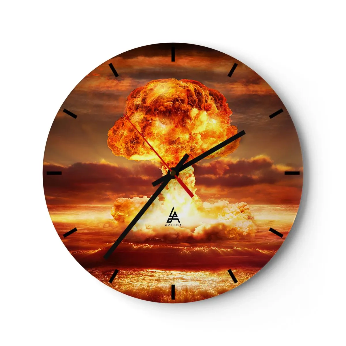 Wall clock - Clock on glass - And the End Will Come - 40x40 cm