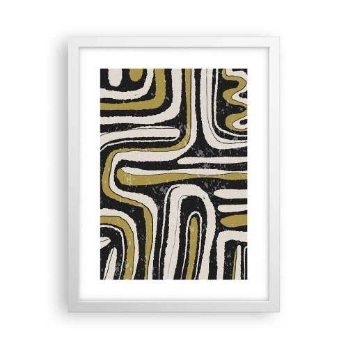 Poster in white frmae - Compositions: Tracks and Alleys - 30x40 cm