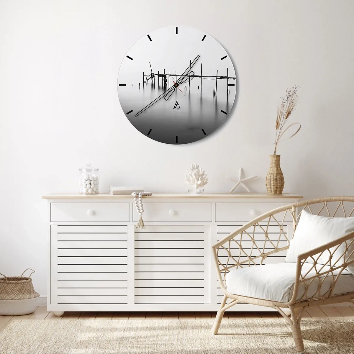 Wall clock - Clock on glass - And If the World Doesn't Exist? - 40x40 cm
