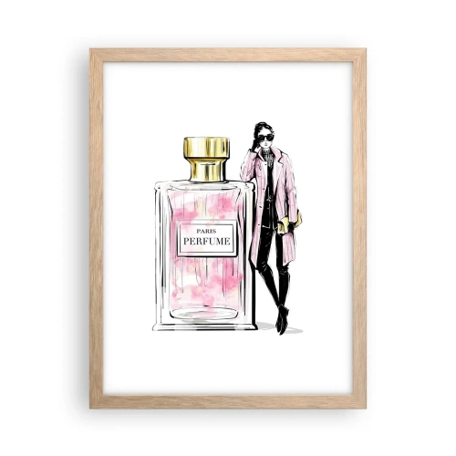 Poster in light oak frame - Parisian Sensuality - 30x40 cm