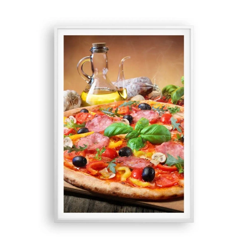 Poster in white frmae - With a Real Italian Flavouring - 70x100 cm