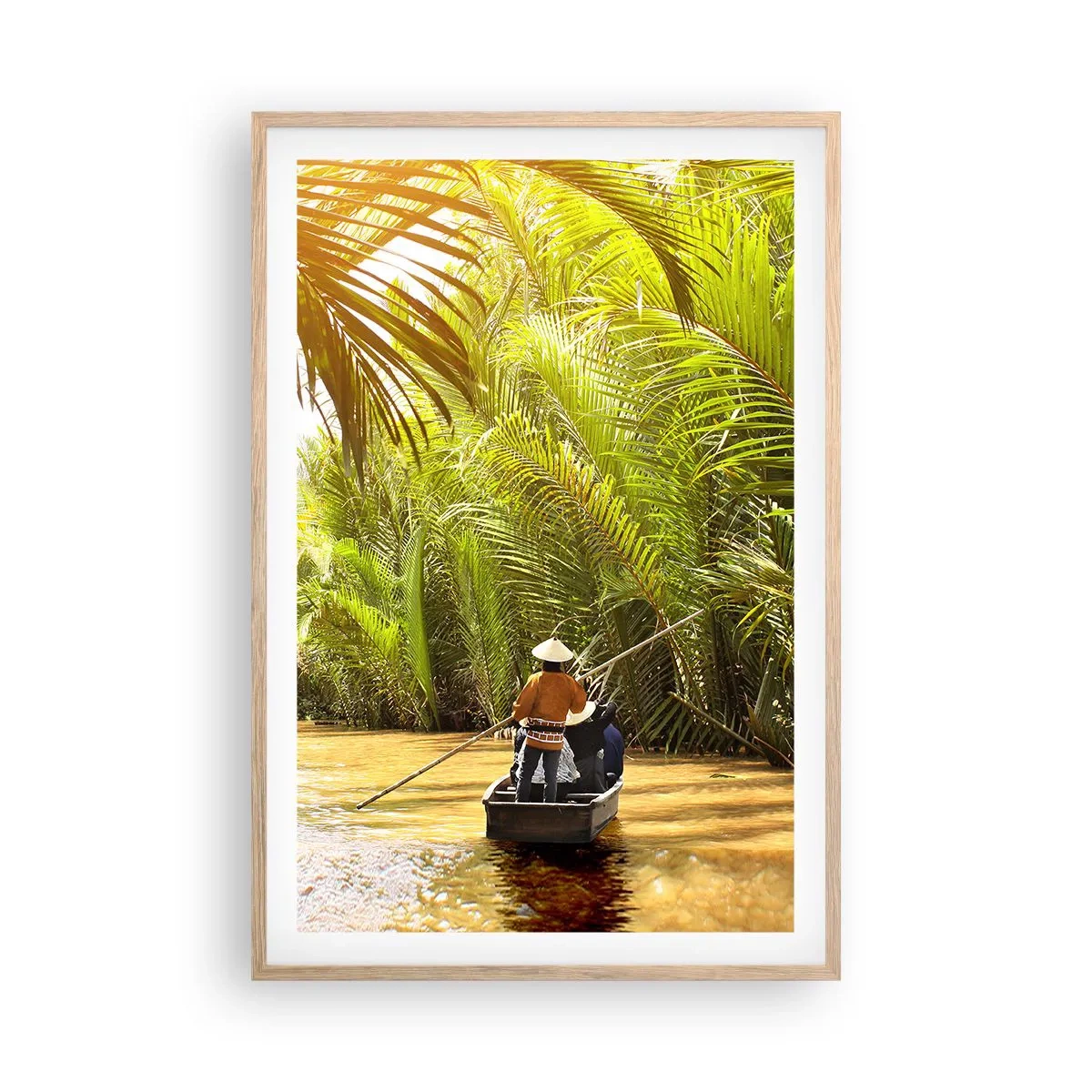 Poster in light oak frame - Through a Palm Ravine - 61x91 cm