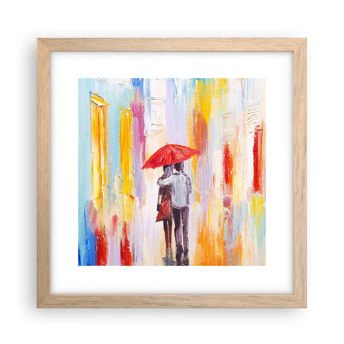Poster in light oak frame - Let It rain - 30x30 cm