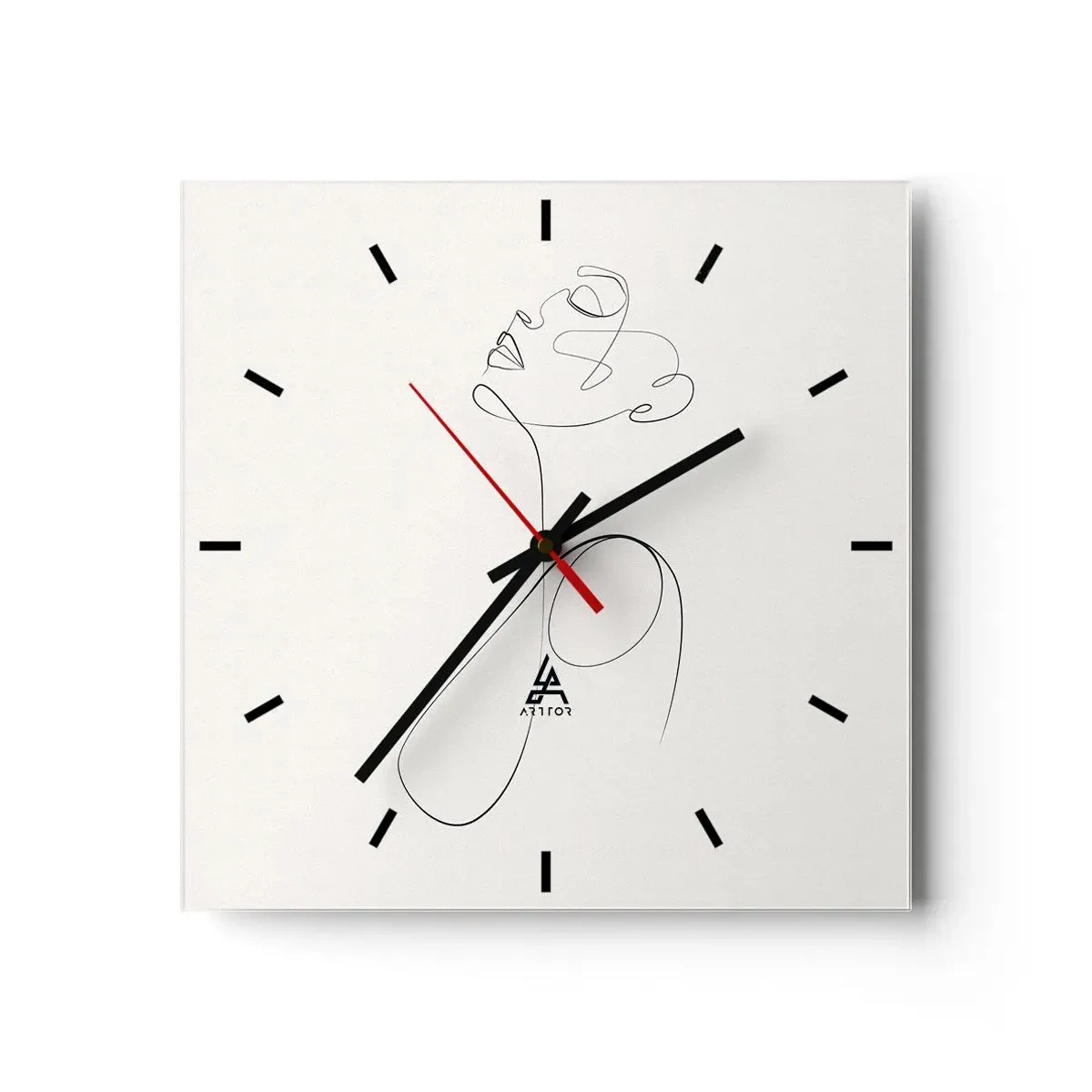 Wall clock - Clock on glass - Entangled in Dreams - 30x30 cm