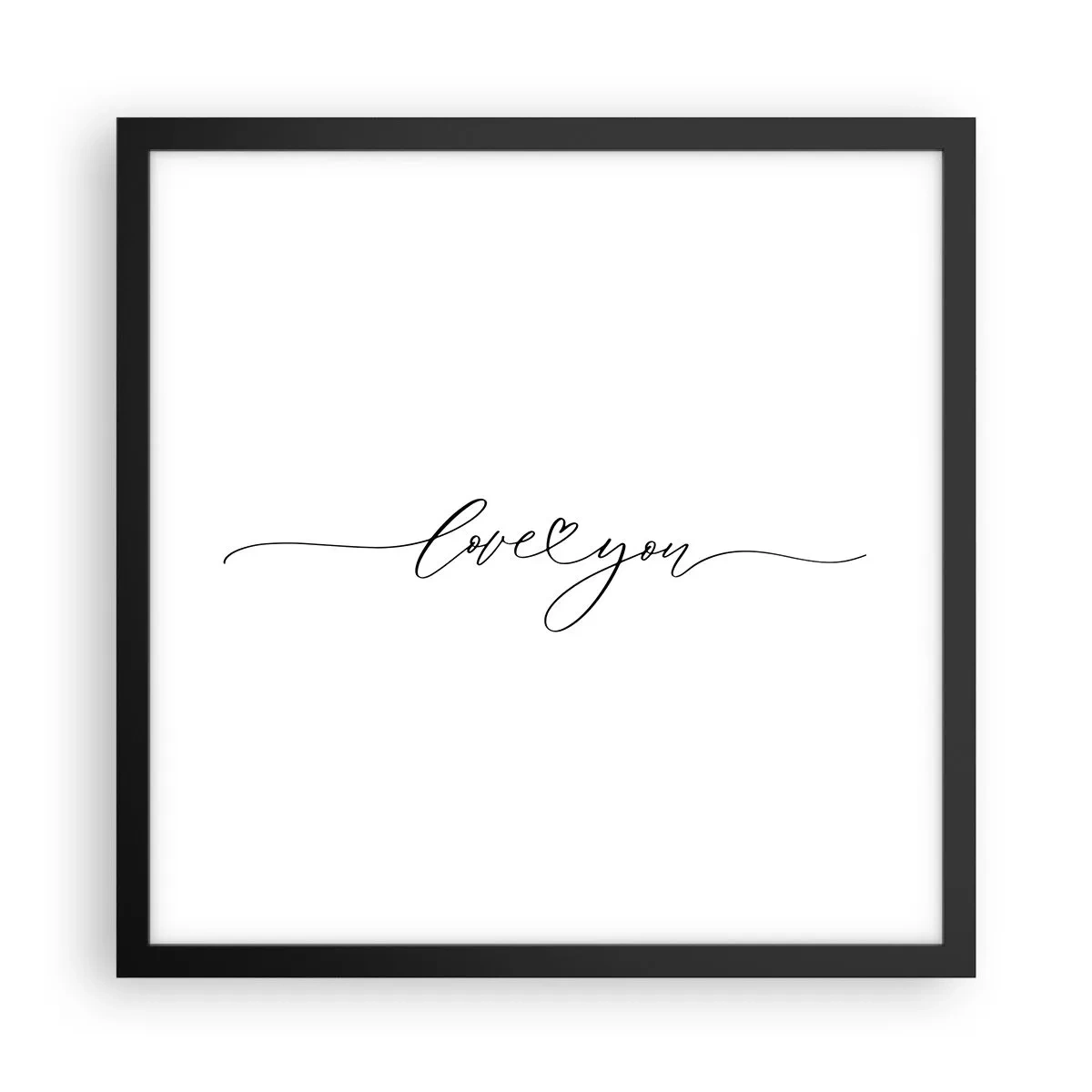 Poster in black frame - Black on White - 40x40 cm