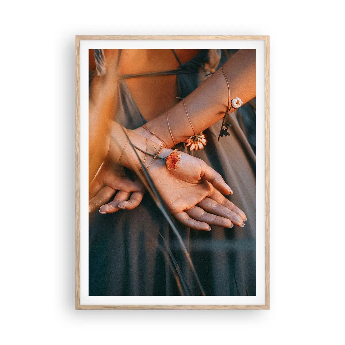 Poster in light oak frame - Connected with Nature - 70x100 cm