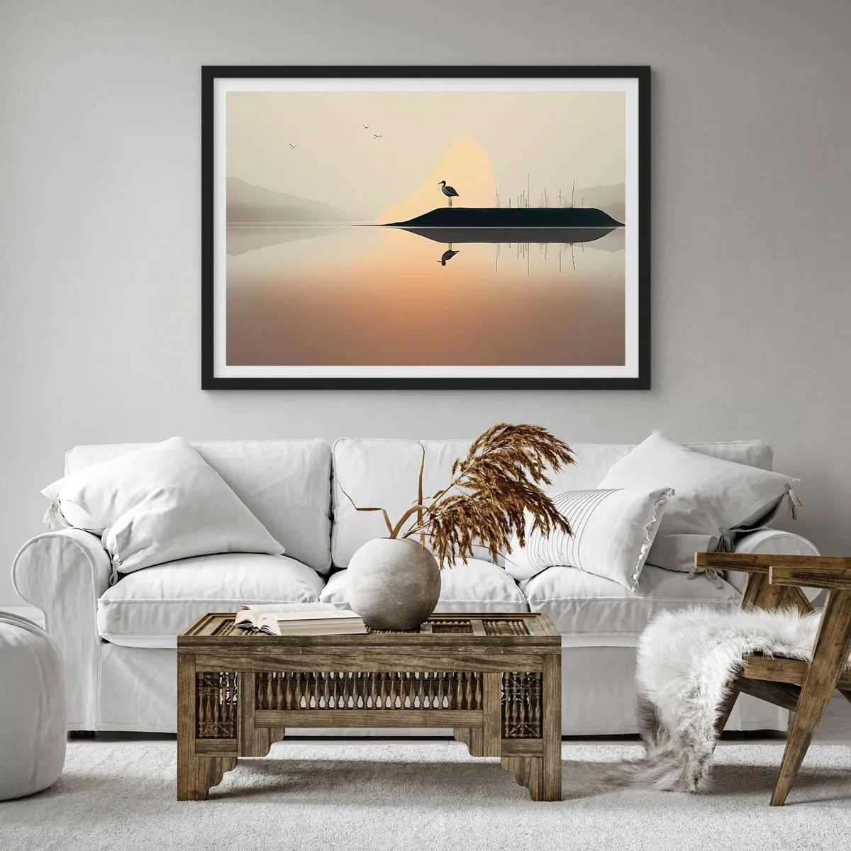 Poster in black frame - Gentleman on the Lake - 50x40 cm
