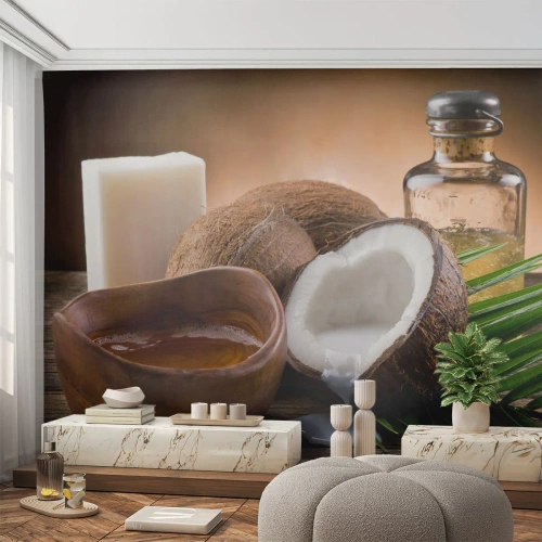 Self-Adhesive Photo Wallpaper Deluxe Sticker - Health from Tropical Islands - Coconut, Spa, Coconut oil - 150x105 cm