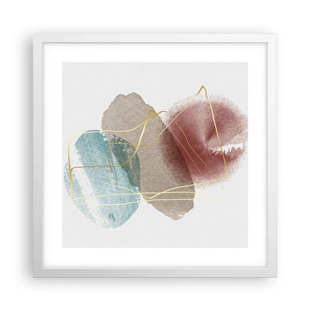 Poster in white frmae - Beads of Space - 40x40 cm