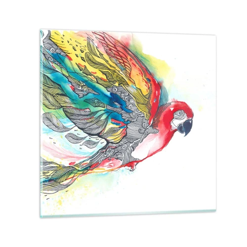 Glass picture - Live Colourfully - 40x40 cm