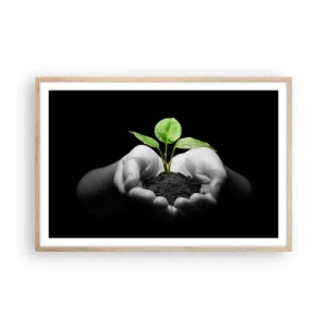 Poster in light oak frame - I Love Nature, I Protect It - 91x61 cm